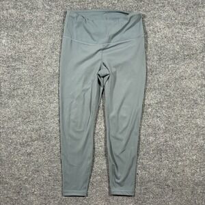 Yogalicious Lux Womens Leggings Size L Gray Cropped Pull On Mid Rise Yoga Gym